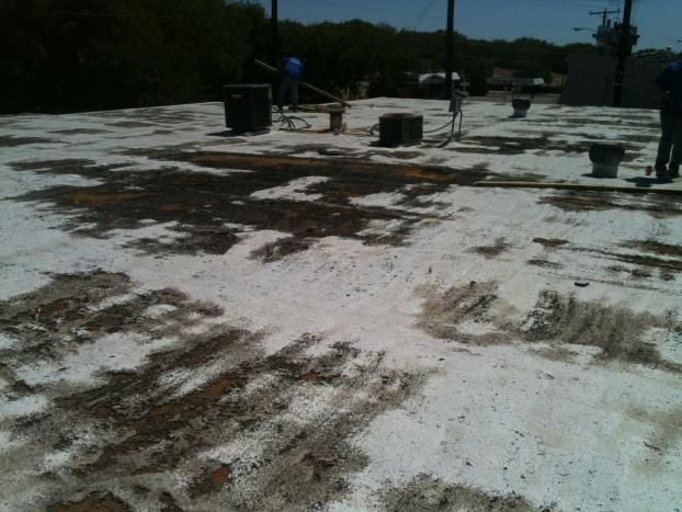 Before a completed commercial roofing repair contractor project in the  area